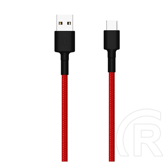 Xiaomi mi braided adatkábel és töltő (usb - type-c, gyorstöltés támogatás, 100cm, szőtt / cipőfűző minta) piros