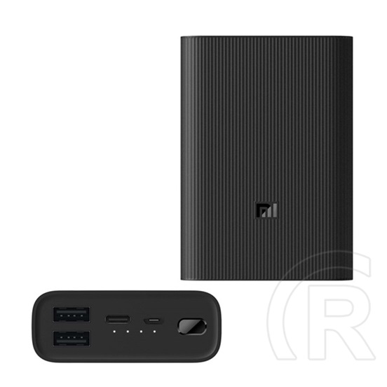 Xiaomi powerbank 3 vésztöltő microusb / type-c aljzat (10000 mah, 22,5w, 3.7v, gyorstöltés támogatás) fekete