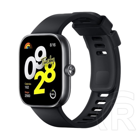 Xiaomi redmi watch 4 okosóra (szilikon szíj, aktivitásmérő, pulzusmérő, gps, 5atm, vízálló, 150+ sport mód) fekete