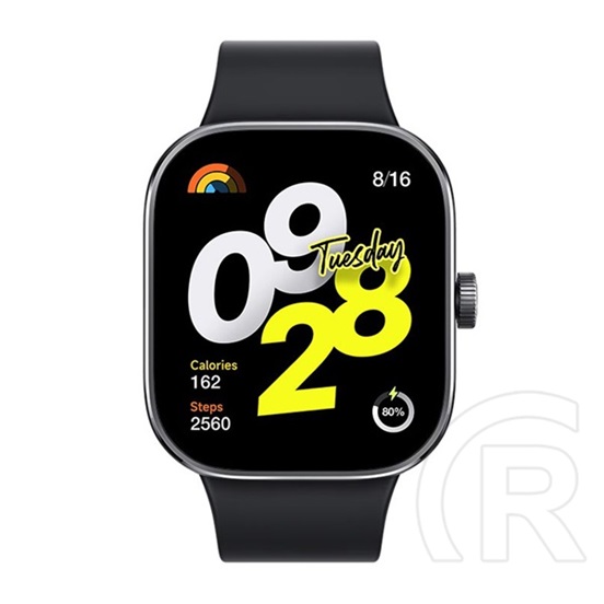 Xiaomi redmi watch 4 okosóra (szilikon szíj, aktivitásmérő, pulzusmérő, gps, 5atm, vízálló, 150+ sport mód) fekete