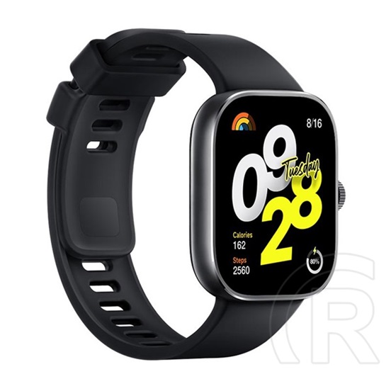 Xiaomi redmi watch 4 okosóra (szilikon szíj, aktivitásmérő, pulzusmérő, gps, 5atm, vízálló, 150+ sport mód) fekete