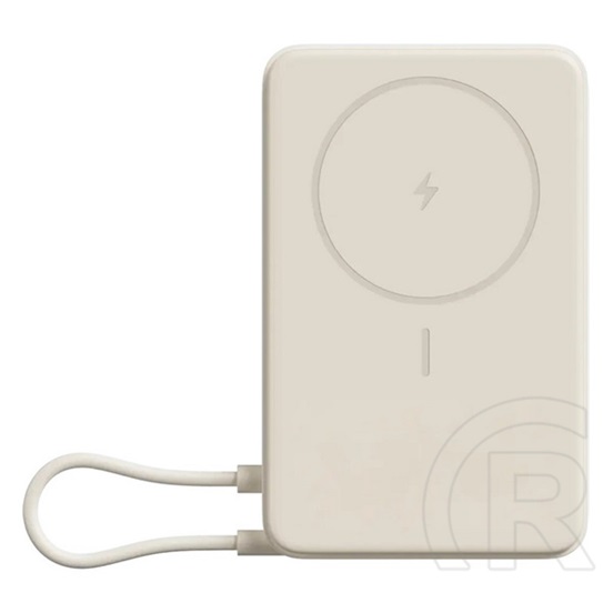 Xiaomi super slim vésztöltő type-c aljzat (5000mah, 22.5w, gyorstöltő, magsafe) bézs