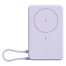 Xiaomi vésztöltő type-c aljzat (10000mah, 33w, gyorstöltő, wireless, mágneses, kitámasztó, led jelzés) lila