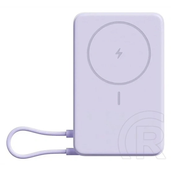 Xiaomi vésztöltő type-c aljzat (10000mah, 33w, gyorstöltő, wireless, mágneses, kitámasztó, led jelzés) lila