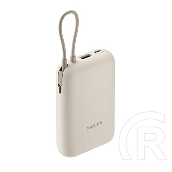 Xiaomi vésztöltő usb+type-c aljzat (10000mah, 22.5w, gyorstöltő + fix type-c kábel) bézs