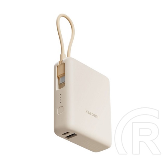 Xiaomi vésztöltő usb+type-c aljzat (10000mah, 33w, gyorstöltő, fix type-c kábel) bézs