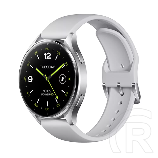 Xiaomi watch 2 okosóra (46mm, szilikon szíj, aktivitásmérő, pulzusmérő, 160 sportmód, vízálló, 5 atm, ezüst/fehér)