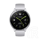 Xiaomi watch 2 okosóra (46mm, szilikon szíj, aktivitásmérő, pulzusmérő, 160 sportmód, vízálló, 5 atm, ezüst/fehér)