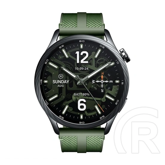 Xiaomi watch s5 okosóra (szilikon szíj, aktivitásmérő, pulzusmérő, telefonhívás, gps, nfc, 5atm, ip68 vízálló) sötétzöld