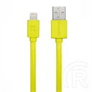 XtremeMac adat- és töltőkábel (USB-A / Lightning, 1 m, lapos, sárga)
