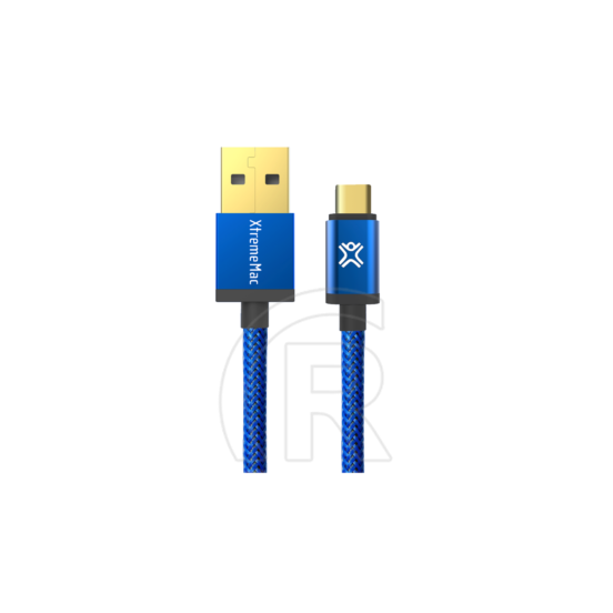 XtremeMac Reversible Ballistic USB-A - USB-C szövet borítású kábel (15 cm, kék)