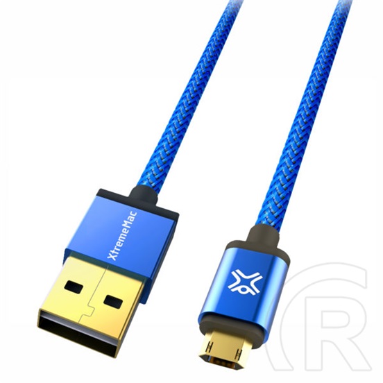 XtremeMac Reversible USB 2.0 kábel (A dugó / micro-B dugó, szövet, kék)