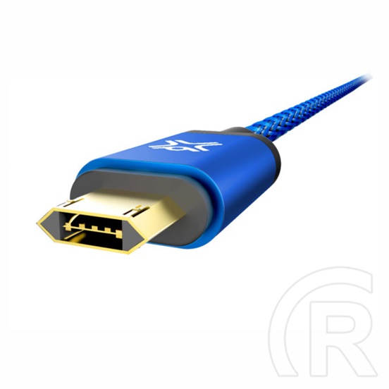 XtremeMac Reversible USB 2.0 kábel (A dugó / micro-B dugó, szövet, kék)