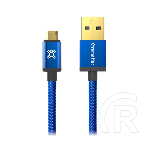 XtremeMac Reversible USB 2.0 kábel (A dugó / micro-B dugó, szövet, kék)