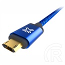 XtremeMac Reversible USB 2.0 kábel (A dugó / micro-B dugó, szövet, kék)