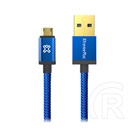 XtremeMac Reversible USB 2.0 kábel (A dugó / micro-B dugó, szövet, kék)