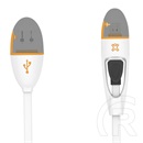 XtremeMac Universal Flat Lightning USB + mikro USB kábel (1,1 m, fehér)