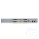 ZYXEL GS1350-26HP 24-port Gigabit rack switch (menedzselhető, 24x PoE, 2x Gigabit kombó SFP, 375W PoE)