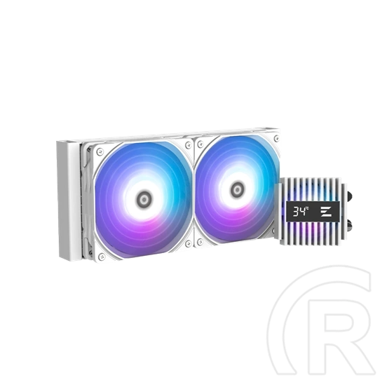 Zalman Alpha2 A24 komplett vízhűtőrendszer, 2x120mm, ARGB szivattyú és ventilátorok, fehér