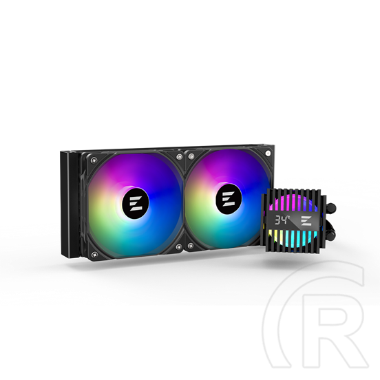 Zalman Alpha2 A24 komplett vízhűtőrendszer, 2x120mm, ARGB szivattyú és ventilátorok, fekete