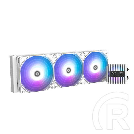 Zalman Alpha2 A36 komplett vízhűtőrendszer, 3x120mm, ARGB szivattyú és ventilátorok, fehér