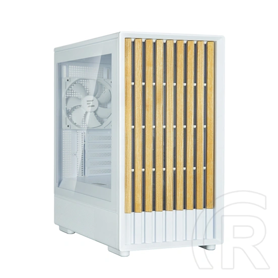 Zalman P10 Namu (táp nélküli, mATX, ablakos, MT Mini Tower, fehér)-barna