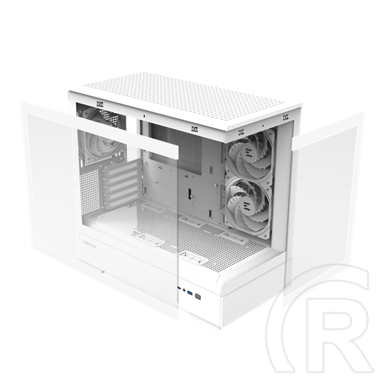 Zalman P30 WHITE V2 (táp nélküli, mATX, ablakos, MT Mini Tower, fehér)