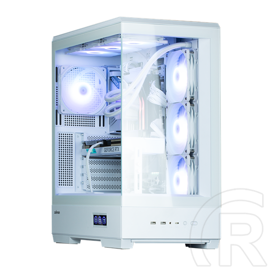 Zalman P50 DS (táp nélküli, ATX, ablakos, Mid Tower, fehér)