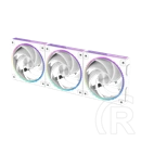 Zalman ZM-DF120 A3 hűtő ventilátor (120 x 25 mm, 2 db, PWM, fehér)