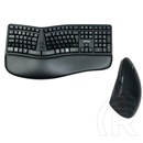 Zalman ZM-K690M ergonomikus vezeték nélküli billentyűzet + egér (HU, fekete, type usb-b)