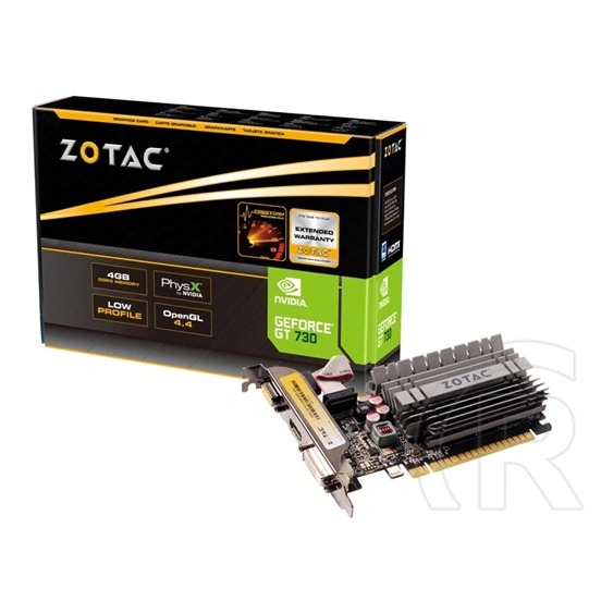 Zotac GeForce GT 730 Zone Edition VGA (PCIe 2.0, 4 GB GDDR3, 64 bit, LP, VGA+HDMI+DVI)