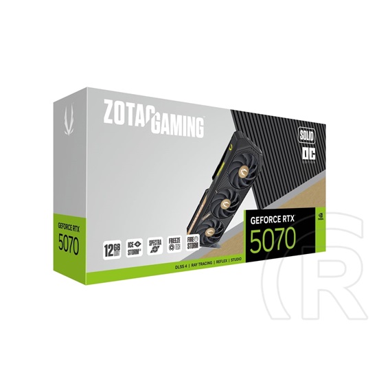 Zotac RTX5070 Gaming Solid OC VGA (PCIe 5.0, 12 GB GDDR7, 192 bit, 3xDP+HDMI)