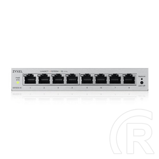 Zyxel GS1200-8V3 8-port Gigabit switch (fémházas, asztali, webes menedzselés)