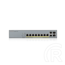 Zyxel GS1350-12HP switch (10x1Gbps, 8x PoE, 2x SFP, menedzselhető, rackes, 130W)