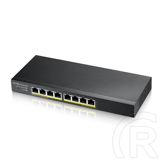 Zyxel GS1915-8EP 8-portos Gigabit switch (teljesen menedzselhető, 8x PoE, 60W, fémházas, asztali)