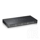 Zyxel GS2220-50 50-port Gigabit L2+ switch (44x1Gb RJ45, 4x kombó RJ45/SFP, 2x Gigabit SFP, menedzselhető, rack)
