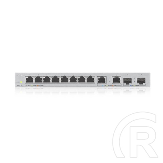 Zyxel XGS1210-12 kisméretű switch (8x1Gb, 2x2.5Gb, 2xSFP+ 10Gb, web-menedzselhető)