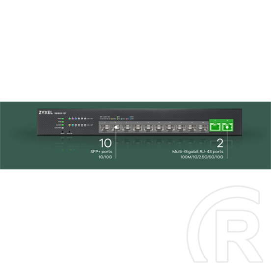 Zyxel XS1930-12F switch (10×10Gb SFP+, 2×10G, menedzselhető, rackbe szerelhető, PoE: nincs)