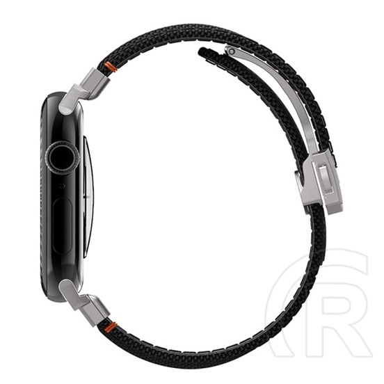 classic fit pótszíj (egyedi méret, nagy, textil, állítható, pillangó csat) fekete