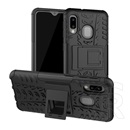 műanyag telefonvédő (közepesen ütésálló, Samsung Galaxy A20e (SM-A202F) szilikon belső, autógumi minta) fekete
