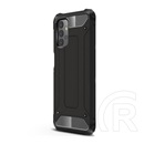 műanyag telefonvédő (közepesen ütésálló, Samsung Galaxy A32 (SM-A326) szilikon belső, fémhatás) fekete