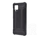 műanyag telefonvédő (közepesen ütésálló, Samsung Galaxy A42 (SM-A425F) szilikon belső, fémhatás) fekete