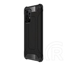 műanyag telefonvédő (közepesen ütésálló, Samsung Galaxy A52s (SM-A528) szilikon belső, fémhatás) fekete