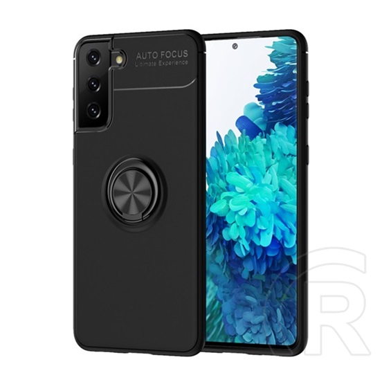 műanyag telefonvédő (közepesen ütésálló, Samsung Galaxy S21 Plus (SM-G996) szilikon belső) fekete