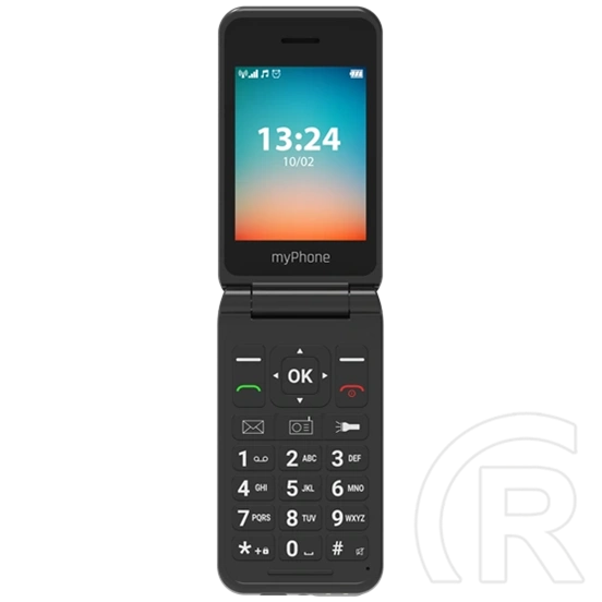 myPhone FLIP LTE mobiltelefon (2,8", TFT, 320×240, 1000 mAh, microSD, USB-C, Dual SIM, fekete)
