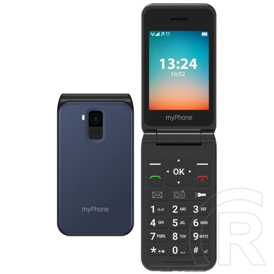 myPhone FLIP LTE mobiltelefon (2,8", TFT, 320×240, 1000 mAh, microSD, USB-C, Dual SIM, fekete)