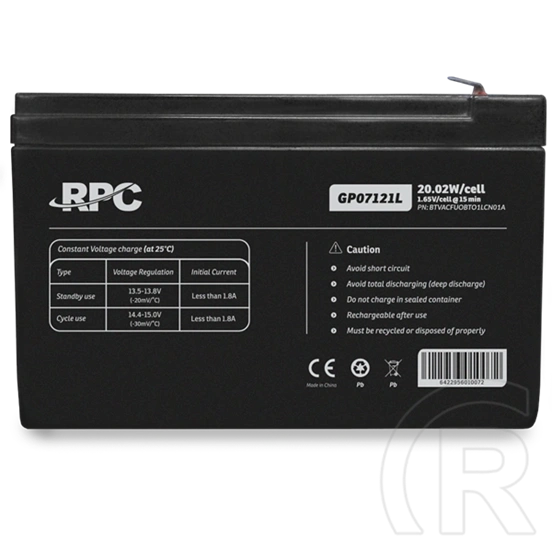 nJoy zárt gondozásmentes akkumulátor GP07121L 12V/7Ah